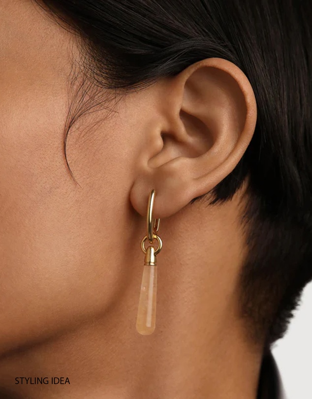 PDPAOLA - Yellow Aventurine Large Jupiter Hoop Earrings
