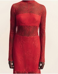 Shona Joy - Labyrinth Lace High Neck Maxi Dress