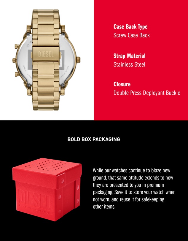 Diesel - Mr. Daddy Slim Gold Tone Analogue Watch