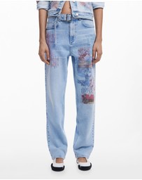 Desigual - Straight Hindi print Jean