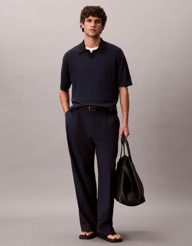 Calvin Klein - Linen Blend Polo Sweater