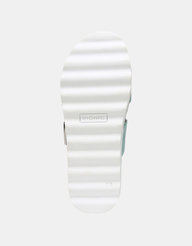 Vionic - Brandie Flatform Slide - Aqua Metallic