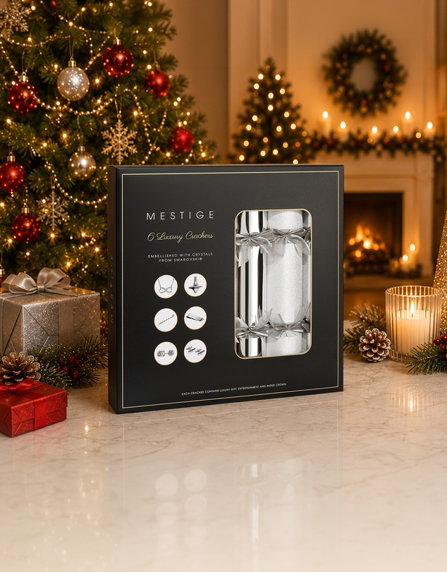 Mestige - Sustainable Christmas Crackers – Gifts Embellished with crystals by Swarovski® - Silver Dust