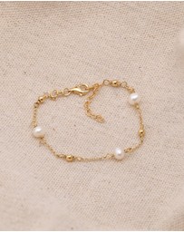 Elli Jewelry - Bracelet Classic Balls with Freshwater Cultured Pearls in 925 sterling silver gold plated