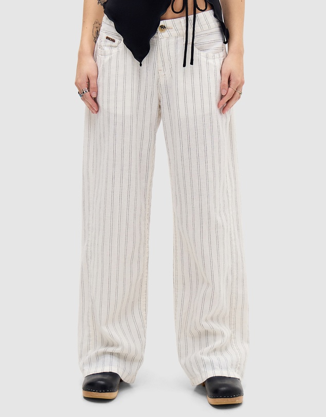 BDG By Urban Outfitters - BDG Kayla Lowrider Stripe Linen Trousers