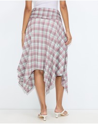 Dazie - Hamilton Hanky Hem Check Midi Skirt