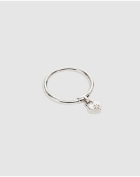 By Charlotte - Crystal Lotus Heart Padlock Ring
