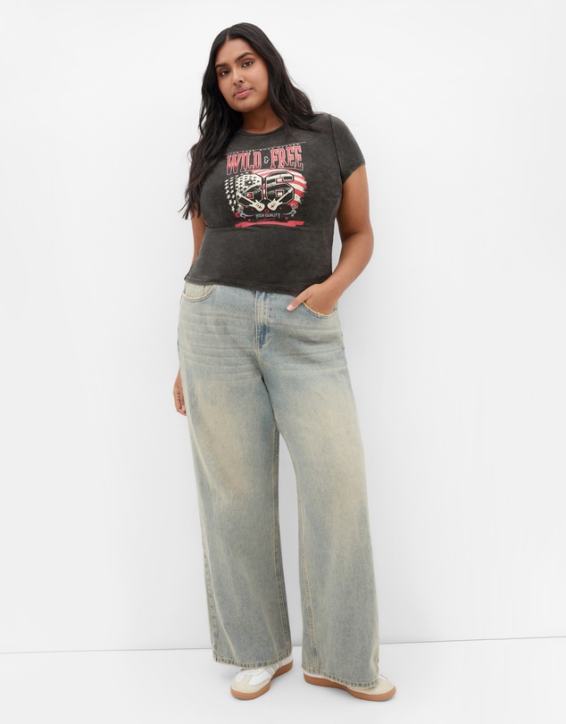 City Chic - Micro Wild Print Tee