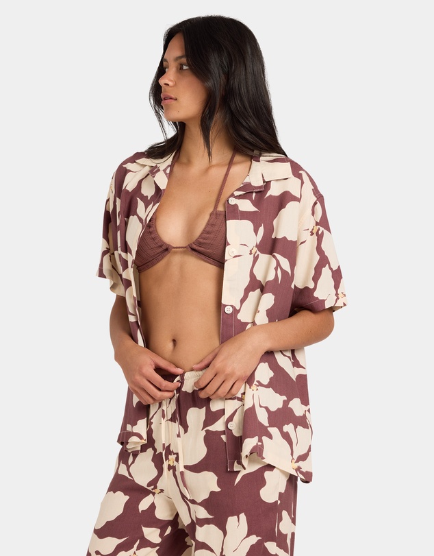 RVCA - Womens Rhi Overshirt Short Sleeve Shirt