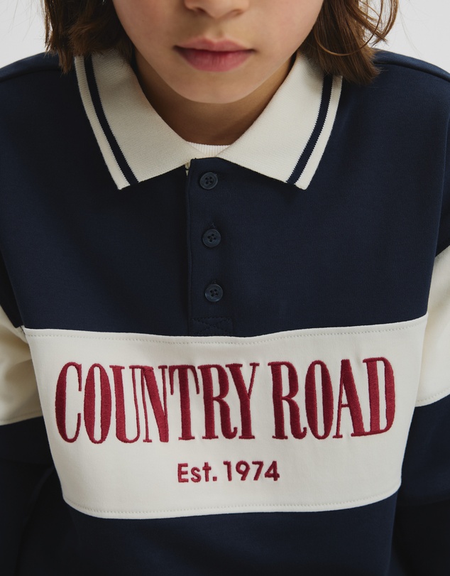 Country Road - Organically Grown Cotton Stripe Rugby Top