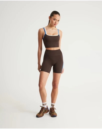 Upstate - Air Sculpt Stripe Bike Short - Espresso