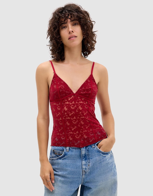 BDG By Urban Outfitters - Je T'Aime Flocked Cami