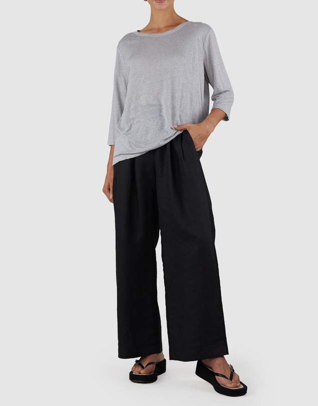 Amelius - Bronte Linen Three Quarter Jersey Top