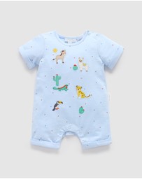 Purebaby - Animal Fiesta Short Growsuit -Kids-Babies