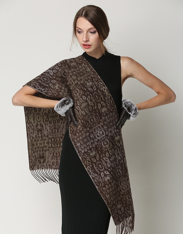 Ozwear Connection Uggs - Ugg Cashmere & Wool Scarf Chocolate and Tan