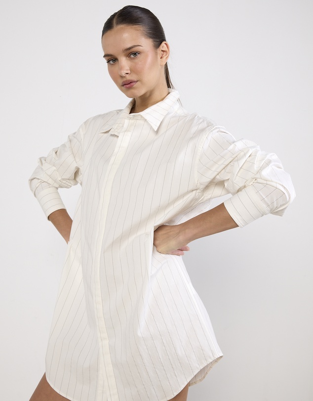 Cirkular - Pre-Loved - Luuda Pinstriped Shirt Dress