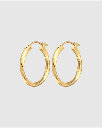 Elli Jewelry - Twisted Hoop Earrings in Gold-Plated 925 Silver