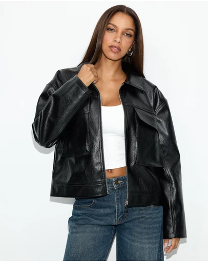 Dazie - Amaya Leather Look Jacket