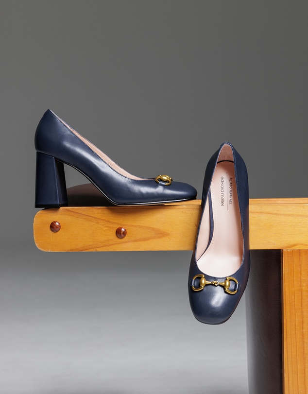 Edward Meller - BAILEY85 Block Heel Pump with Trim