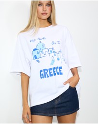 Dazie - Greece Oversized Graphic Tee