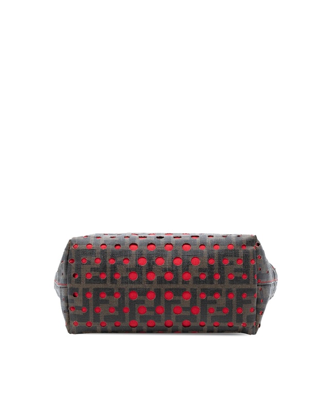 Fendi - Pre-Loved Small Perforated Zucca Spalmati Roll Tote