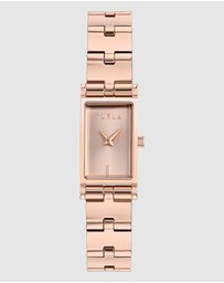 Furla - Baguette Rose Gold-Tone Bracelet Watch