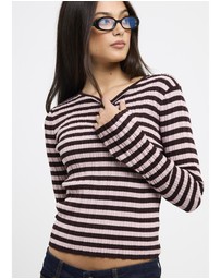 Subtitled - Holland Boat Neck Long Sleeve Knit Top