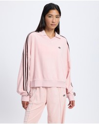 adidas Originals - Terry Towel V Neck Long Sleeve Top