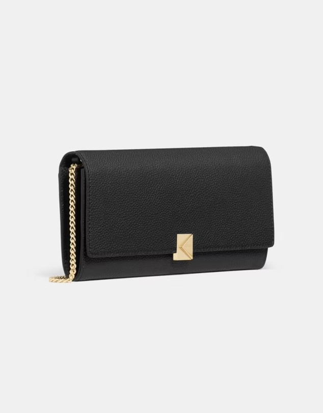 Kate Spade - Deco Pebbled Leather Wallet On Chain