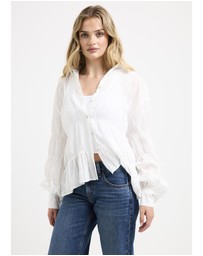 Subtitled - Chicago Shirred Long Sleeve Shirt