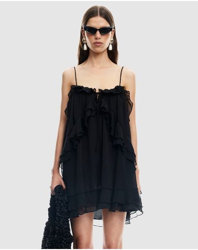 lioness ethereal buckle mini dress LIONESS Ethereal Buckle Mini Dress Onyx