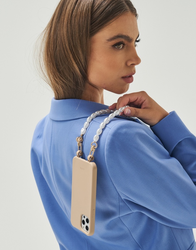 LOUVE COLLECTION - Desert Sand Phone Case + Pearl Wristlet