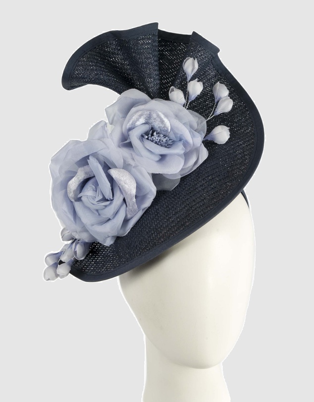 Fillies Collection - Bespoke Sculpted Navy Blue Racing Fascinator