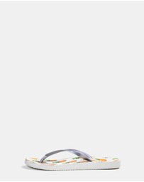 Vionic - Noosa Print Toe Post Sandal - Silver Pineapple