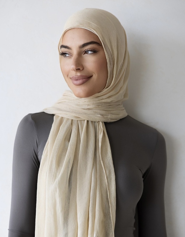 Mod Squad - Luxe Rayon Hijab Frayed Edge - SAND 14