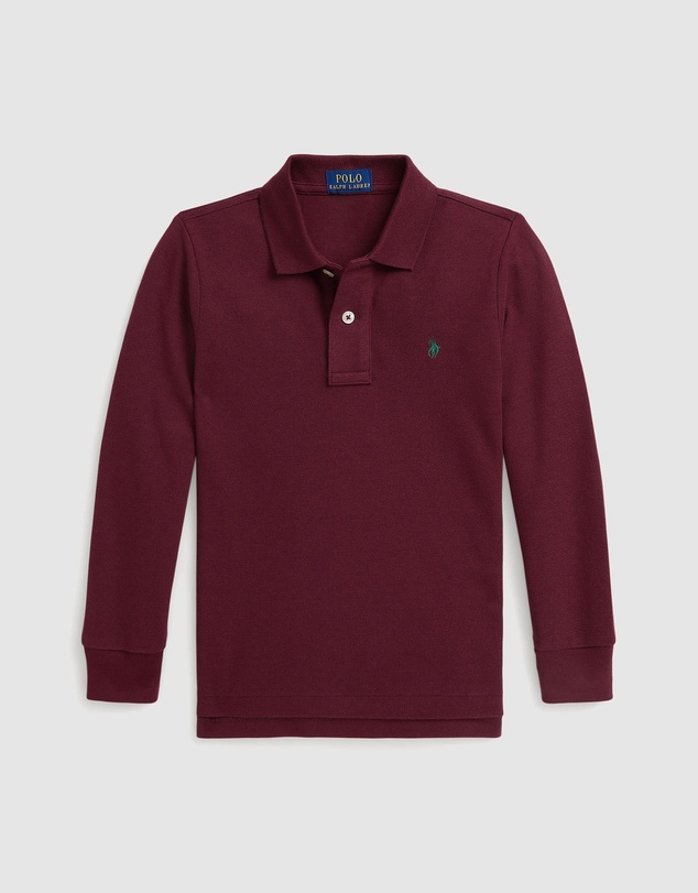 Polo Ralph Lauren - Cotton Mesh Long-Sleeve Polo Shirt - ICONIC EXCLUSIVE - Babies-Kids