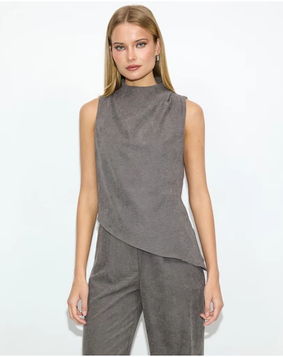 Dazie - Pixie High Neck Cupro Top