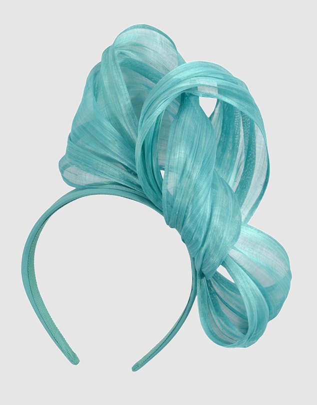 Fillies Collection - Bespoke Turquoise Bow Racing Fascinator