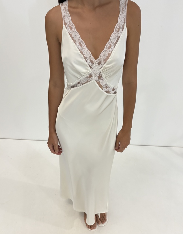 Dazie - Moonlit Lace Satin Maxi Dress