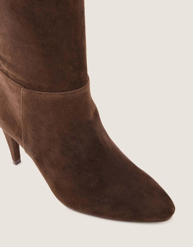 Shelly Shen - Kyrie Heel Long Boots Brown Suede