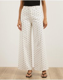 Atmos&Here - Kate Twill Wide Leg Pants