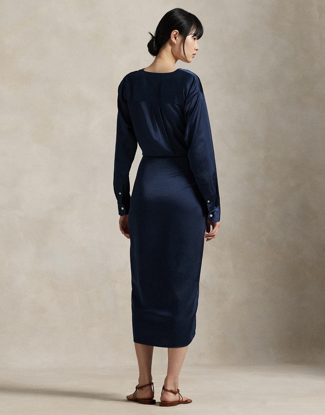 Polo Ralph Lauren - Satin Tie-Front Wrap Shirtdress