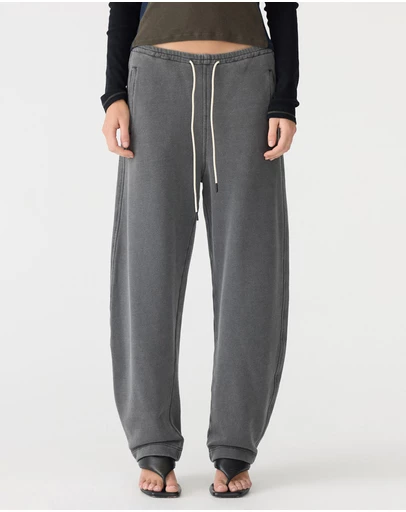 Bassike - Fleece Barrel Leg Trackpants