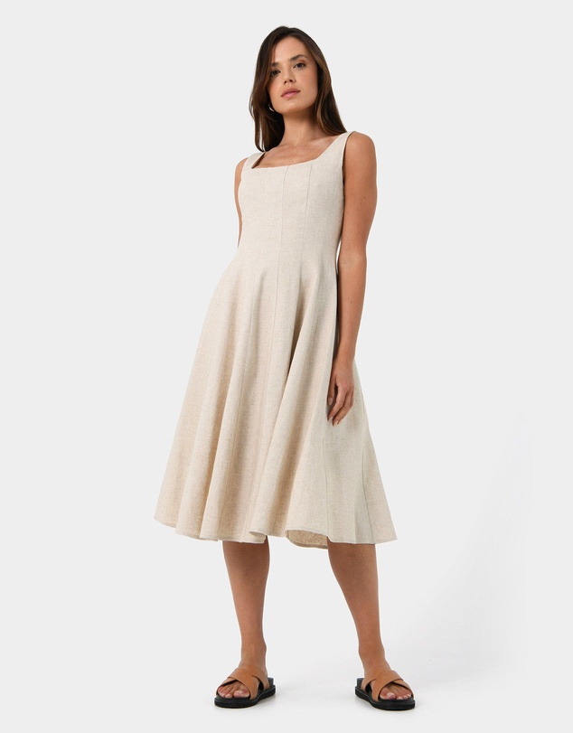 Forcast - Saira Linen Blended A-line Dress
