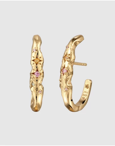 Haze & Glory - ICONIC EXCLUSIVE - Celestial Molten Hoop Earrings in Gold-Plated 925 Silver