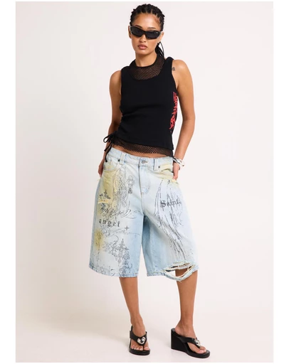 Neon Hart - Florence Printed Jorts