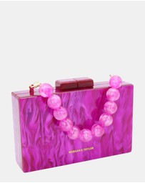 Morgan & Taylor - Arya Acrylic Clutch in Hot Pink