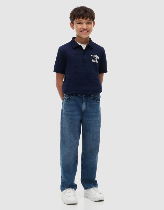 Tommy Hilfiger - Textured Jersey Brand Polo SS - Kids