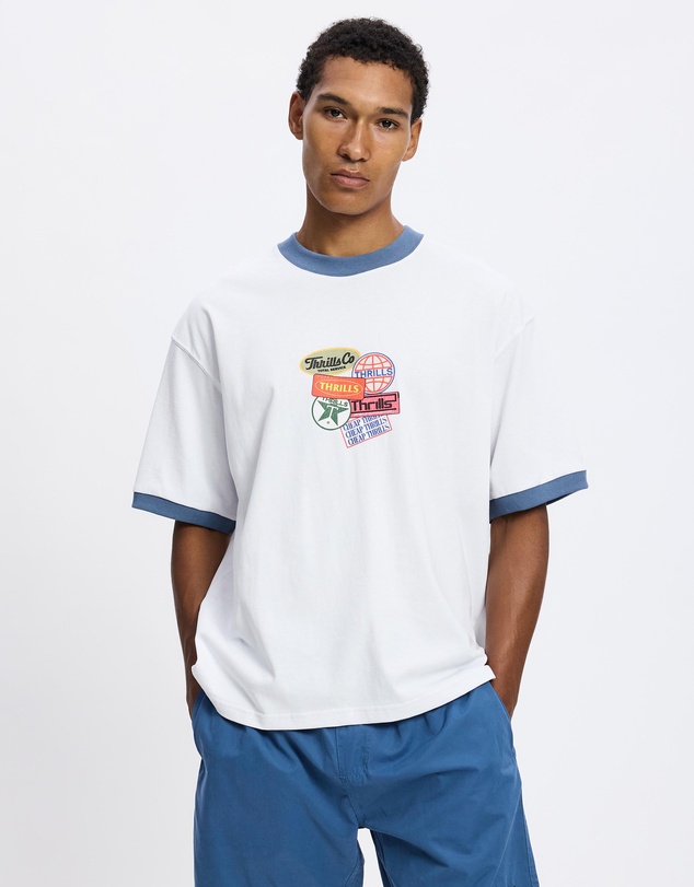 Thrills - Total Service Box Fit Oversized Cropped Ringer Tee