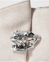 & Other Stories - Leaf-Brooch Canvas Clutch